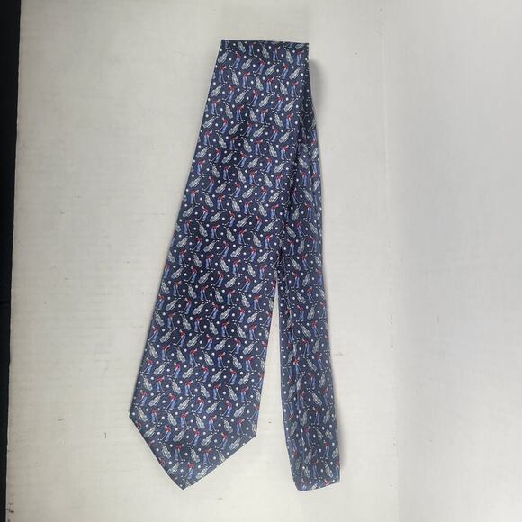 Pierre Cardin Dark Blue Golfer Sports Fun Workwear Patterned 100% Silk 58" Tie - Picture 1 of 5